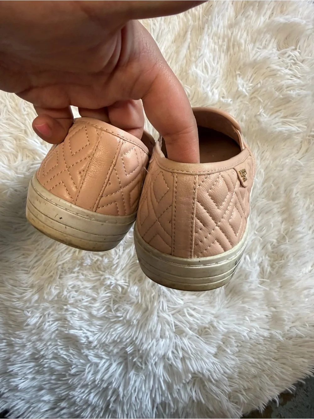 Tory Burch Quilted Slip-On Sneakers in Blush Pink